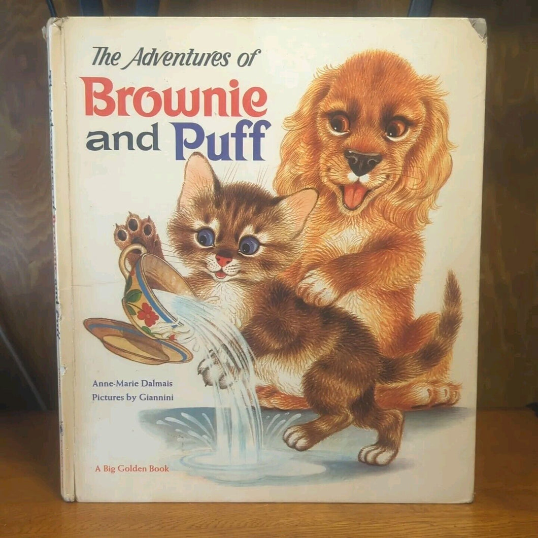 Adventures of Brownie and Puff Vintage Kids Childrens Cat Kitten Dog Puppy Book