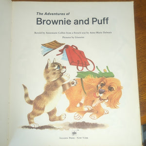 Adventures of Brownie and Puff Vintage Kids Childrens Cat Kitten Dog Puppy Book