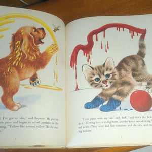 Adventures of Brownie and Puff Vintage Kids Childrens Cat Kitten Dog Puppy Book