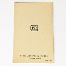 Load image into Gallery viewer, Porcelain Products PP Inc Findlay Ohio Advertising Old Electrical Wiring Manual
