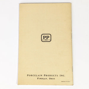 Porcelain Products PP Inc Findlay Ohio Advertising Old Electrical Wiring Manual