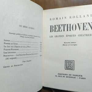 Beethoven The Great Creative Epochs Romain Rolland Antique French 1st Edition BK