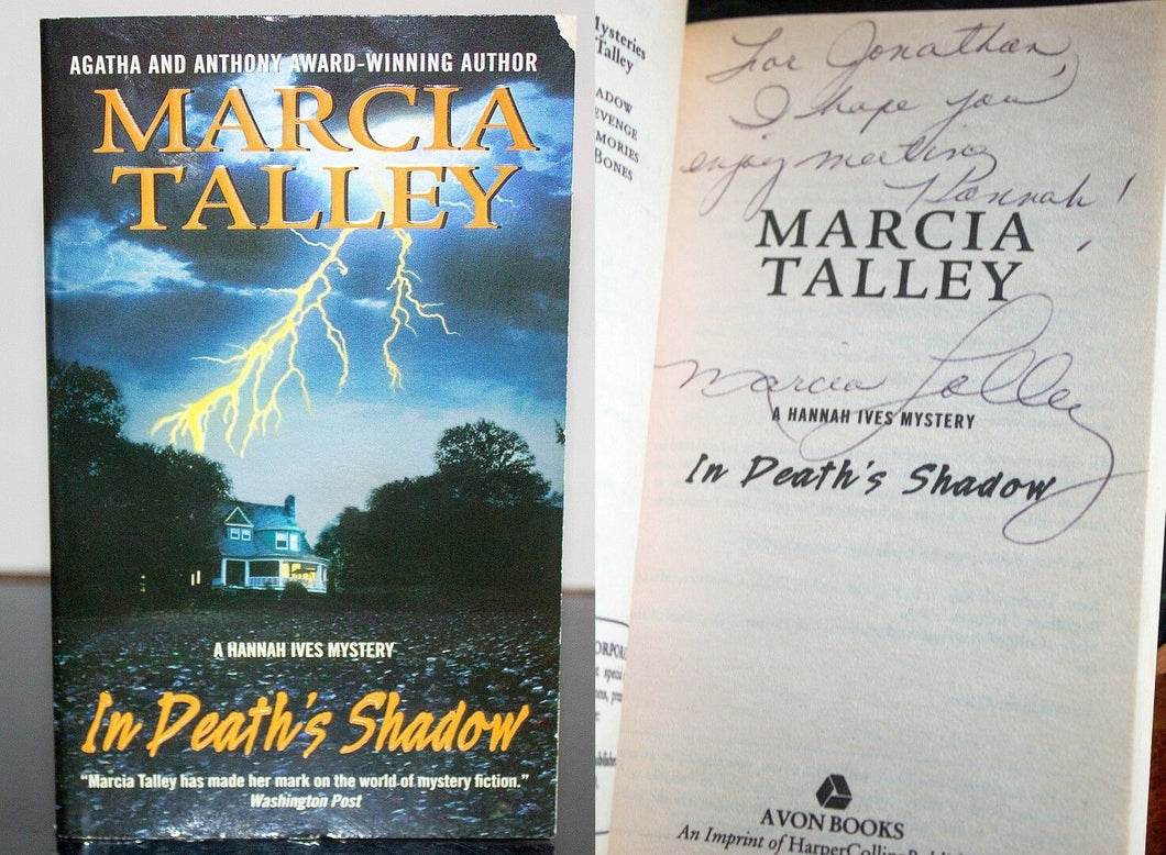 In Death's Shadow A Hannah Ives Mystery by Marcia Talley SIGNED 1st Edition Book