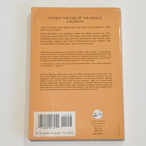 It's Not The End Of The World By Judy Blume Vintage Paperback Book Dell Yearling